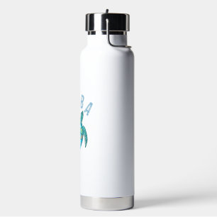 Aruba Beach Sea Turtle Illustration Water Bottle