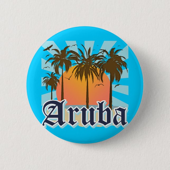 Aruba Beaches Sunset 2 Inch Round Button (Front)