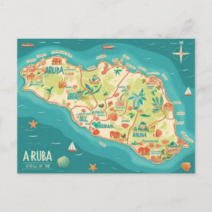 Aruba beautiful island post card