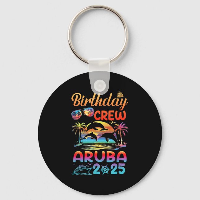 Aruba Birthday Trip Vacation 2025 Matching Group  Keychain (Front)