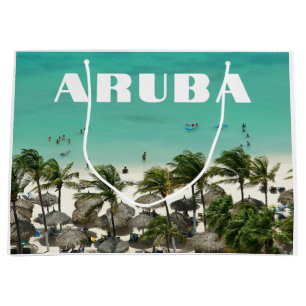 Aruba Caribbean Island Beach Scene Large Gift Bag