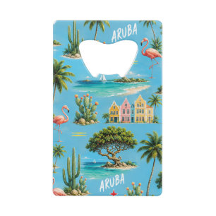 Aruba Caribbean Island lighthouse travel souvenir Credit Card Bottle Opener