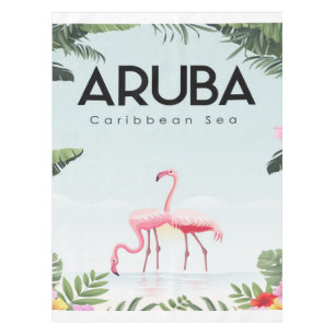 Aruba Caribbean Sea Flamingo   Funny Flamingo Tablecloth