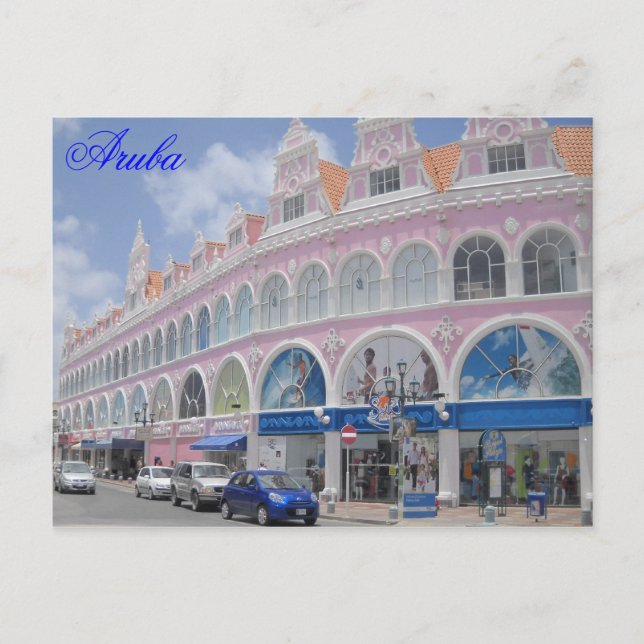 Aruba, Carte Postale Centre-Ville Oranjestad, Arub (Devant)
