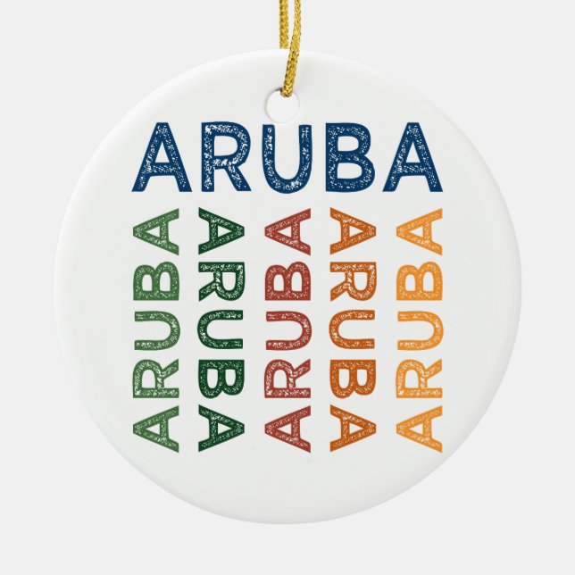 Aruba Cute Colourful Ceramic Ornament (Front)