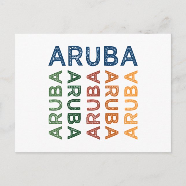 Aruba Cute Colourful Postcard (Front)