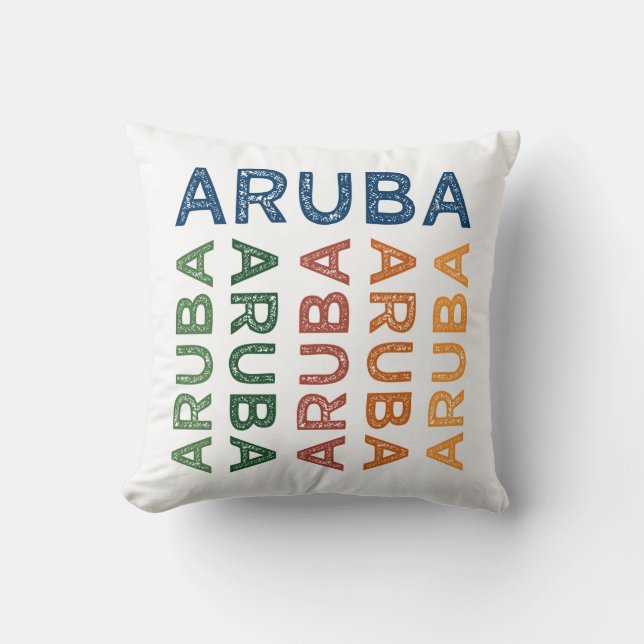 Aruba Cute Colourful Throw Pillow (Front)