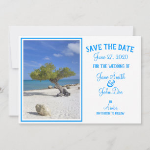 Aruba Destination Wedding Blue Divi Tree Save The Date