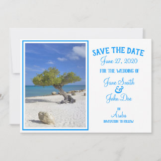 Aruba Destination Wedding Blue Divi Tree Save The Date