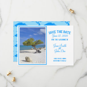 Aruba Destination Wedding Blue Divi Tree Save The  Date