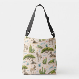 Aruba divi tree, donkey, iguana, cactus crossbody bag