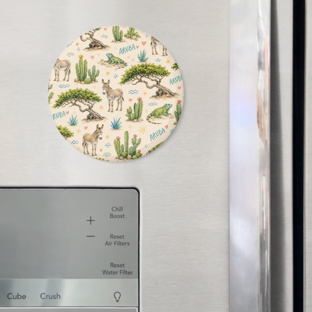 Aruba divi tree, donkey, iguana, cactus magnet (In Situ (Fridge))