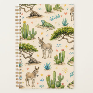 Aruba divi tree, donkey, iguana, cactus planner