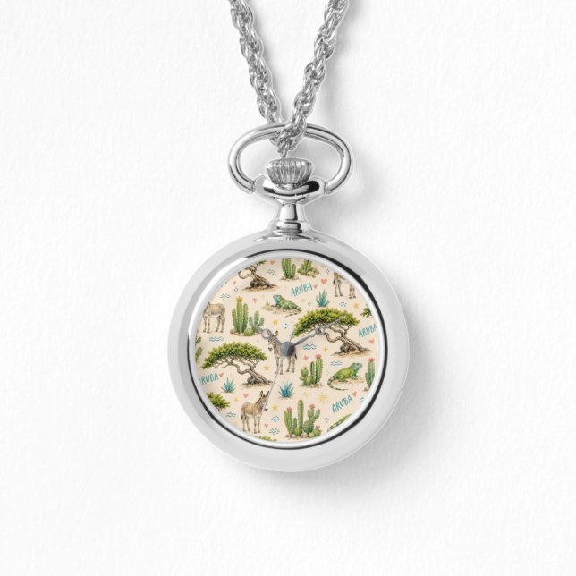 Aruba divi tree, donkey, iguana, cactus watch (Front)