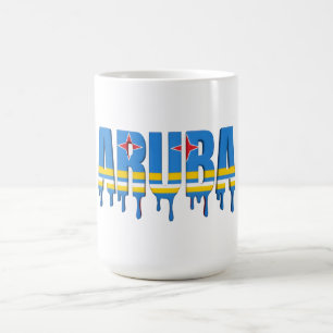 Aruba Drip Caribbean Flag Design Fan Coffee Mug