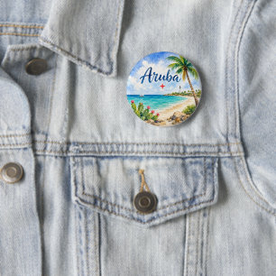 Aruba Dutch Caribbean Island travel souvenir 2 Inch Round Button