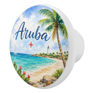 Aruba Dutch Caribbean Island travel souvenir Ceramic Knob