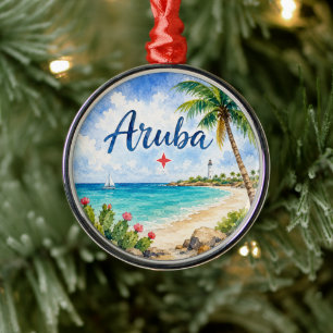 Aruba Dutch Caribbean Island travel souvenir Metal Ornament