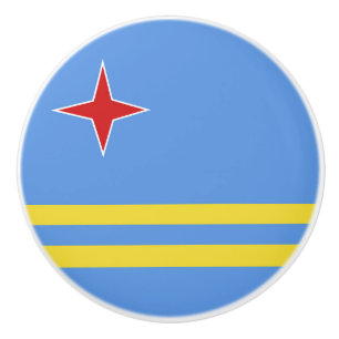 Aruba flag ceramic knob