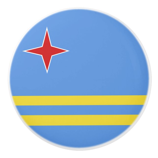 Aruba flag ceramic knob (Front)