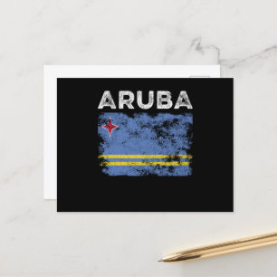 Aruba Flag Distressed - Aruban Flag Postcard