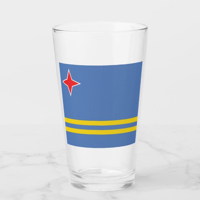 Aruba flag glass (Front)