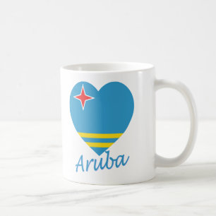 Aruba Flag Heart Coffee Mug