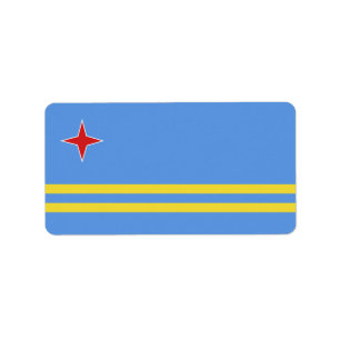 Aruba flag label