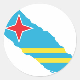 Aruba flag map classic round sticker
