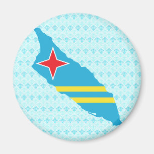 Aruba Flag Map full size Magnet