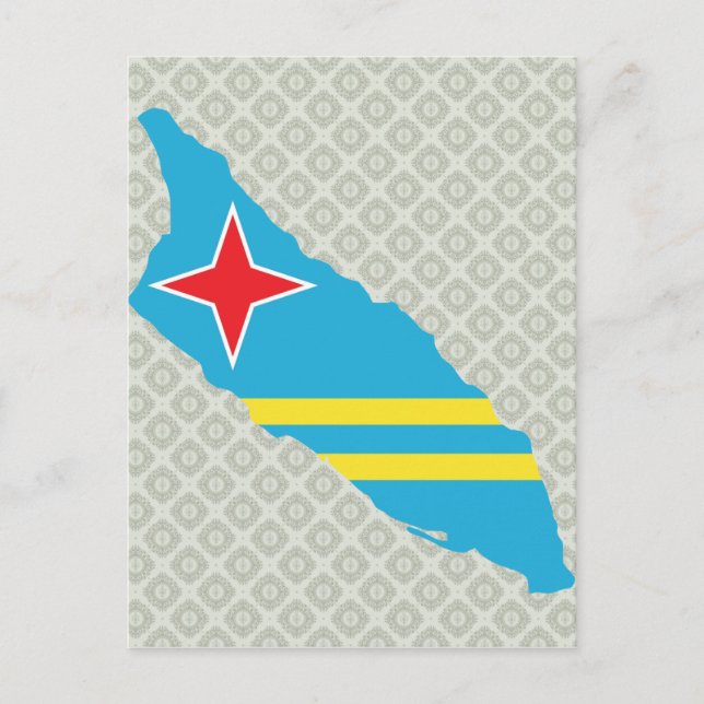 Aruba Flag Map full size Postcard (Front)