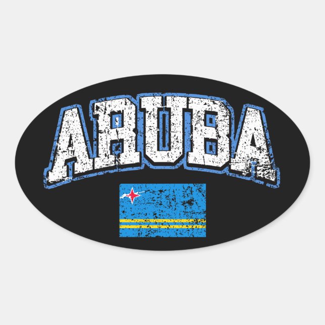Aruba Flag Oval Sticker (Front)