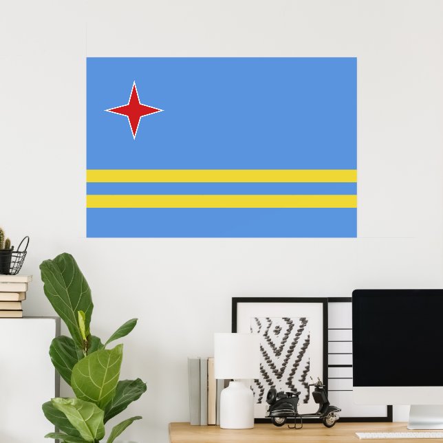 Aruba flag poster (Home Office)