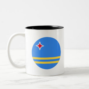 Aruba Flag Two-Tone Coffee Mug