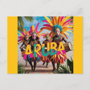 Aruba island beats rising holiday postcard