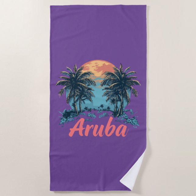 Aruba Island Design (Version 2) - Beach Towel (Front)