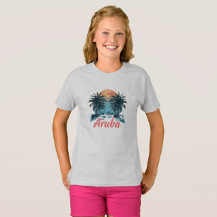 Aruba Island Design (Version 2) - Girls' Basic T-S T-Shirt