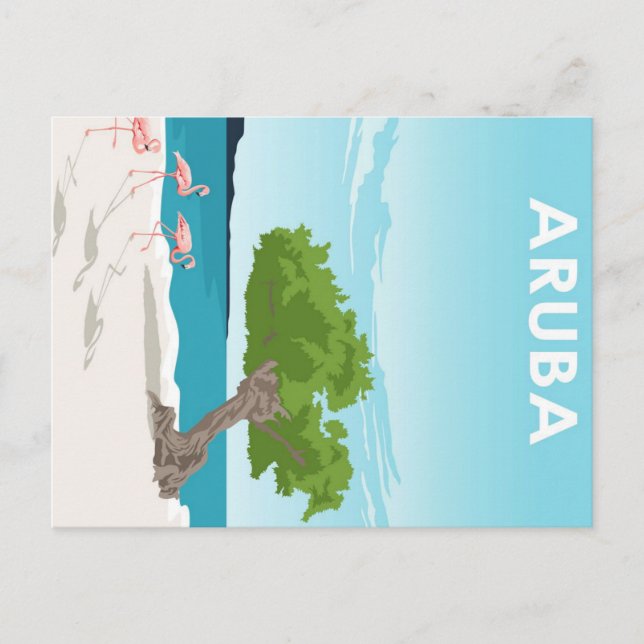 Aruba Island Travel Poster Holiday Postcard (Front)