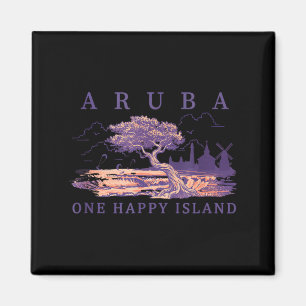 Aruba Kitesurfing Divi Tree Windmill Retro Travel Magnet