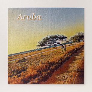 Aruba Landscape with Divi Divi Trees Jigsaw Puzzle