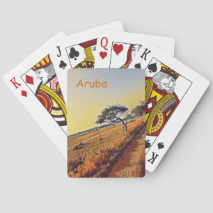 Aruba Landscape with Divi Divi Trees Playing Cards