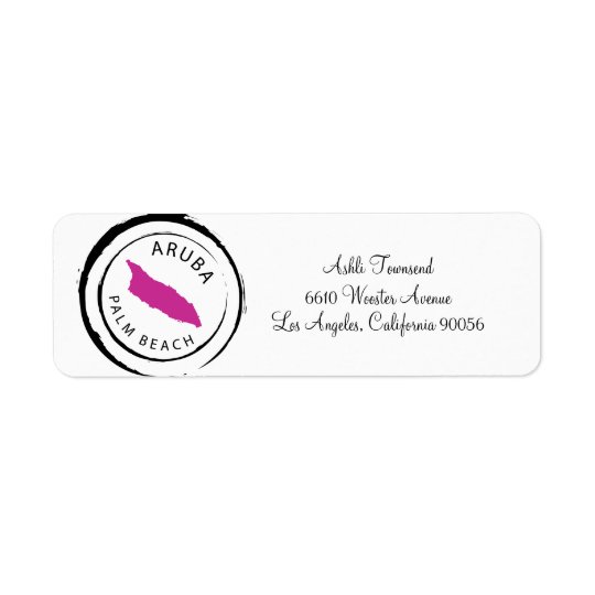 Aruba Map & Customize Your Text Return Address Label