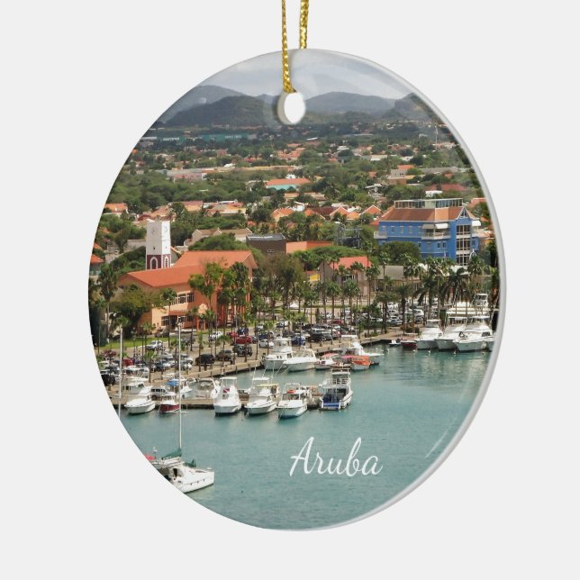Aruba Marina Ceramic Ornament (Left)