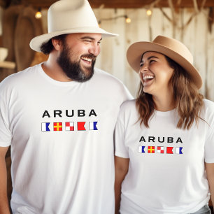 Aruba Maritime Nautical Signal Flags Light-Color T-Shirt