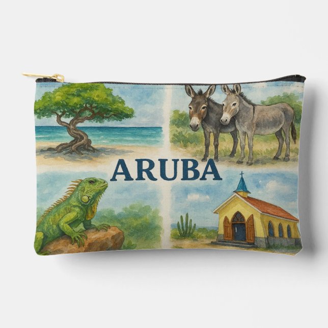 Aruba multiview watercolor accessory pouch (Front)