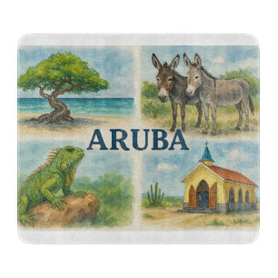 Aruba multiview watercolor cutting board