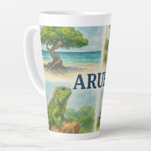 Aruba multiview watercolor latte mug