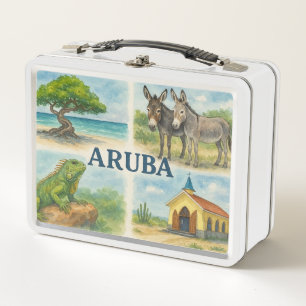 Aruba multiview watercolor metal lunch box