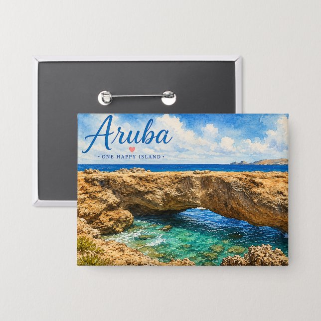 Aruba Natural Bridge rock formation Caribbean  (Front/Back)