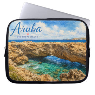Aruba Natural Bridge rock formation Caribbean  Laptop Sleeve